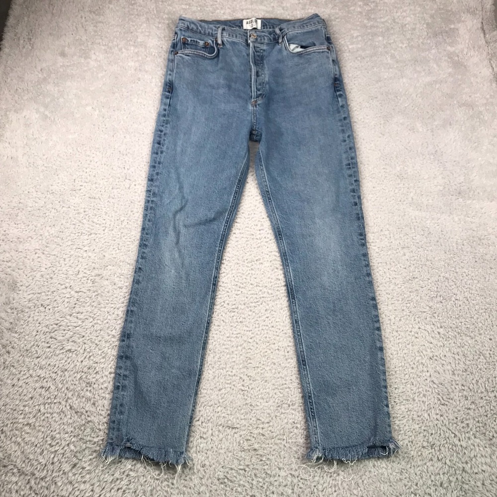 AGOLDE Nico Jeans Womens 29 (28x27) In Image High Rise Slim Fray Hem Stretch